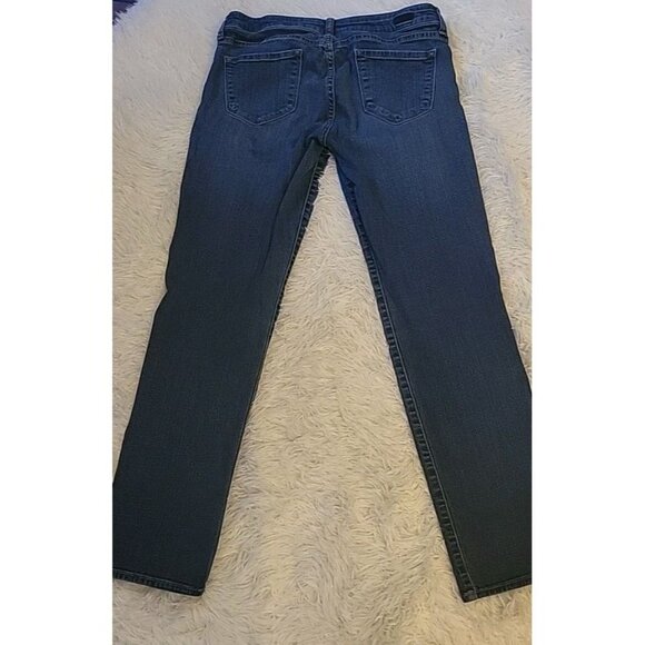 Kut from the Kloth Women 8 Catherine Blue M LowRise Straight Leg Jean Distressed - Picture 2 of 9